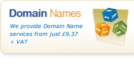 Domain Names - We provide Domain Name services from just £9.37 + VAT 