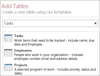 Table Templates