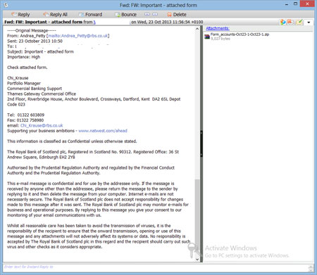 Malware - E-mail Sample