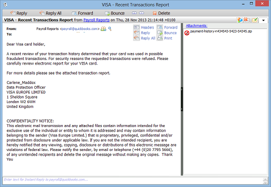 Visa Transactions Report